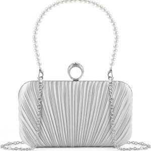 Women's Evening Bag Clutch Purse, Handbag Chain Strap Shoulder Bag for Wedding P